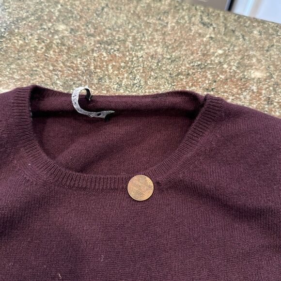 Manrico Slim-Fit Burgundy Natural Stretch Knit Pure Cashmere Sweater  M /L - Picture 10 of 10